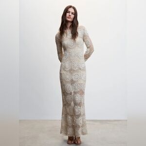 Mango Crochet long dress